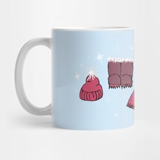 Winter weather snow lover gear cartoon illustration Mug